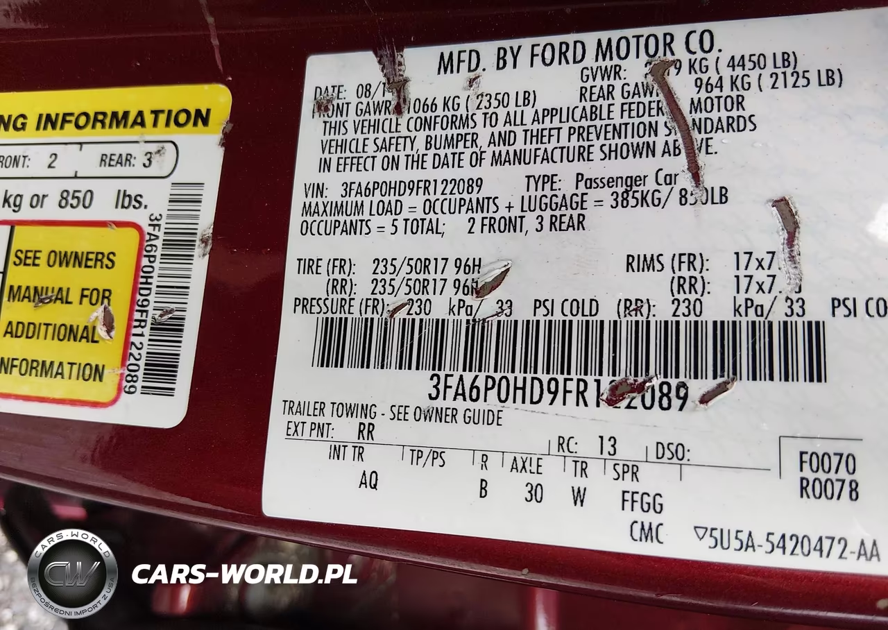 2015 Ford Fusion Se VIN:3FA6P0HD9FR122089 - 9