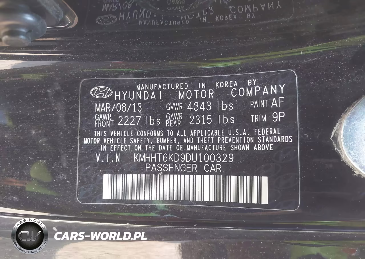 2013 Hyundai Genesis 2.0T VIN:KMHHT6KD9DU100329 - 9
