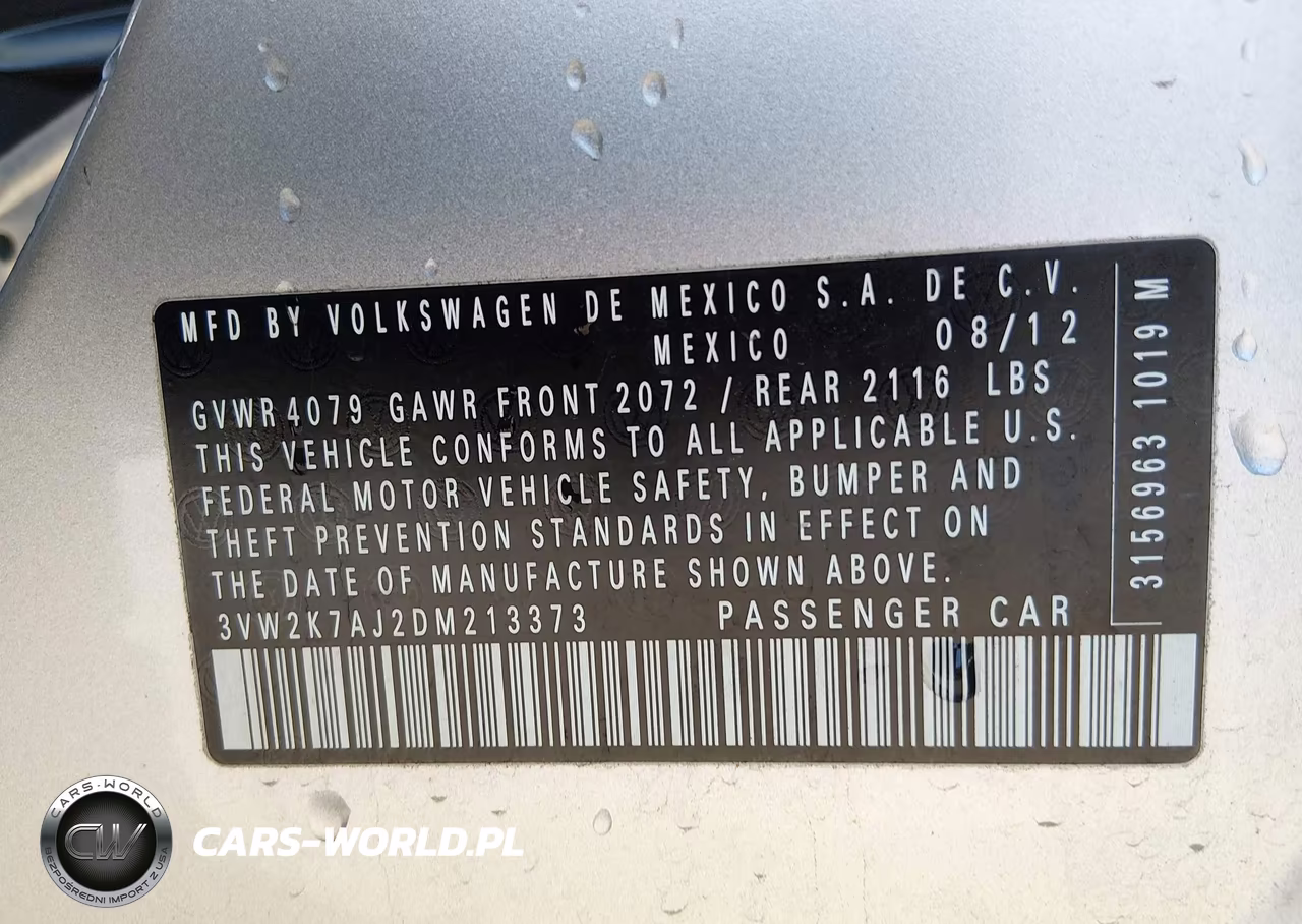 2013 Volkswagen Jetta 2.0L S VIN:3VW2K7AJ2DM213373 - 9