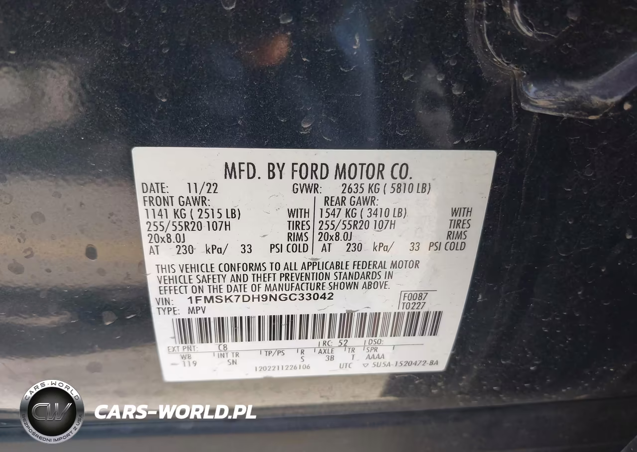 2022 Ford Explorer Xlt VIN:1FMSK7DH9NGC33042 - 9