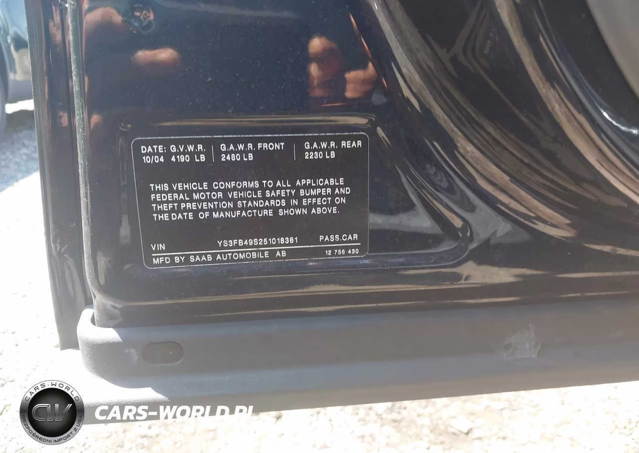 2005 Saab 9-3 Linear VIN:YS3FB49S251018381 - 9