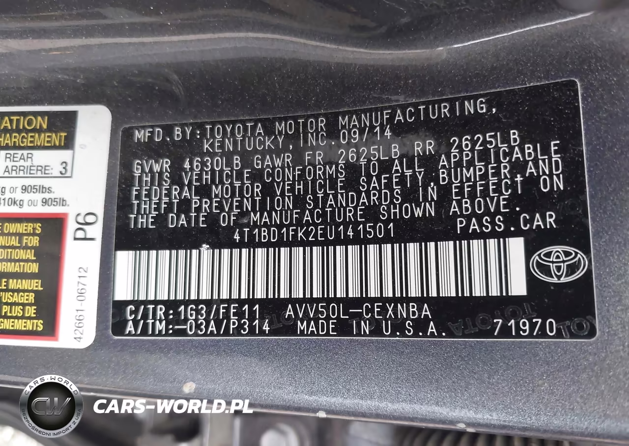 2014 Toyota Camry Hybrid Le VIN:4T1BD1FK2EU141501 - 9