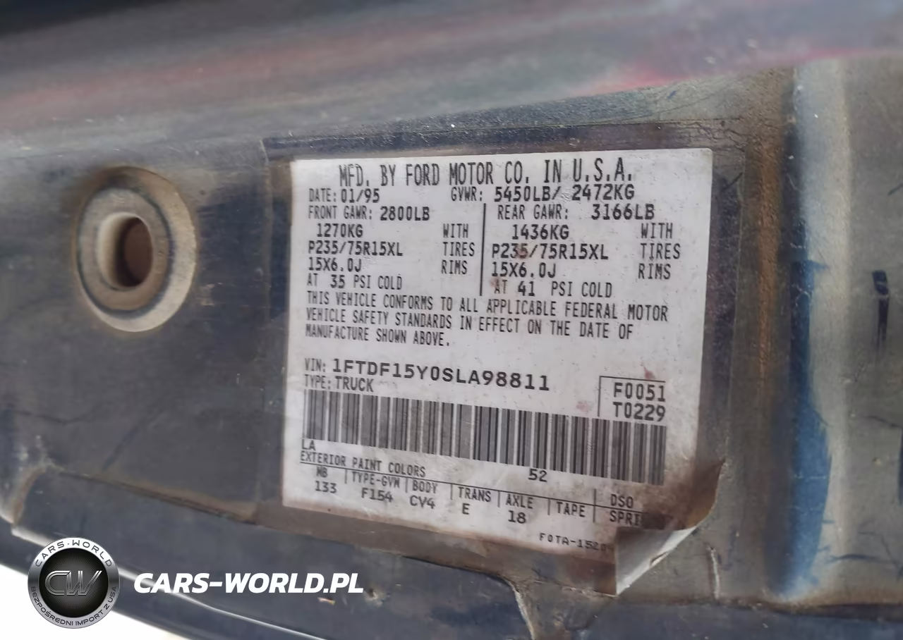 1995 Ford F150 VIN:1FTDF15Y0SLA98811 - 9