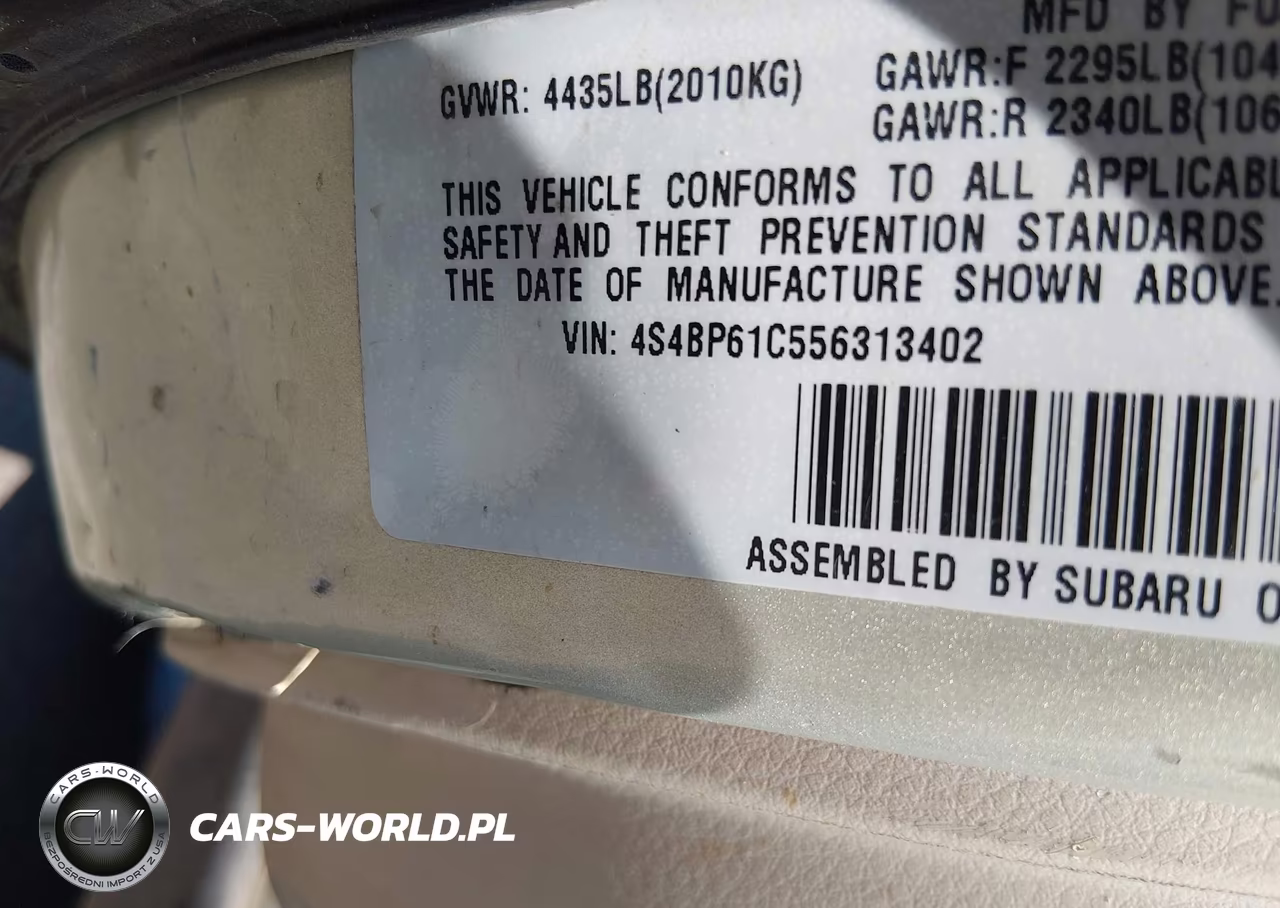 2005 Subaru Outback 2.5I VIN:4S4BP61C556313402 - 9