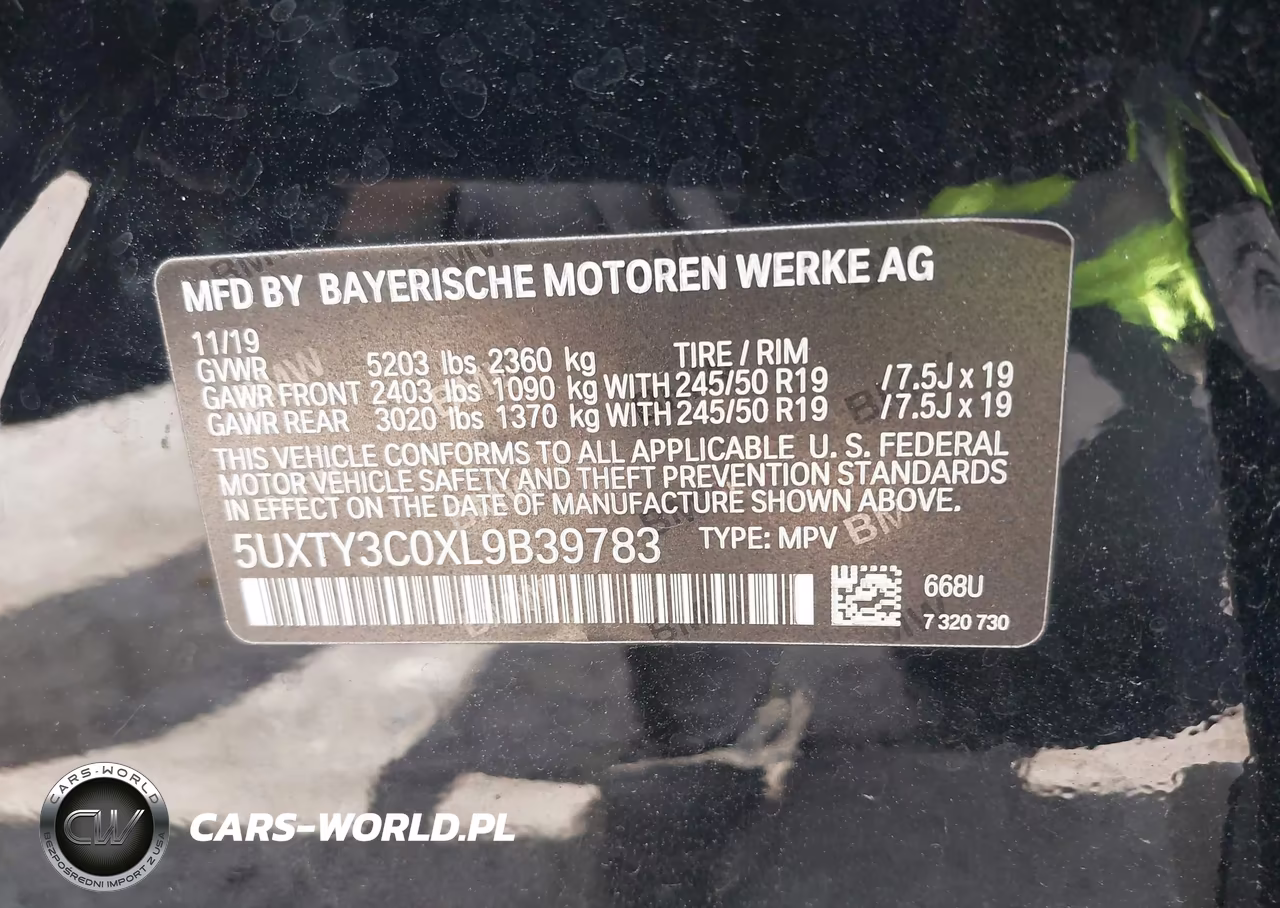 2020 BMW X3 Sdrive30I VIN:5UXTY3C0XL9B39783 - 9