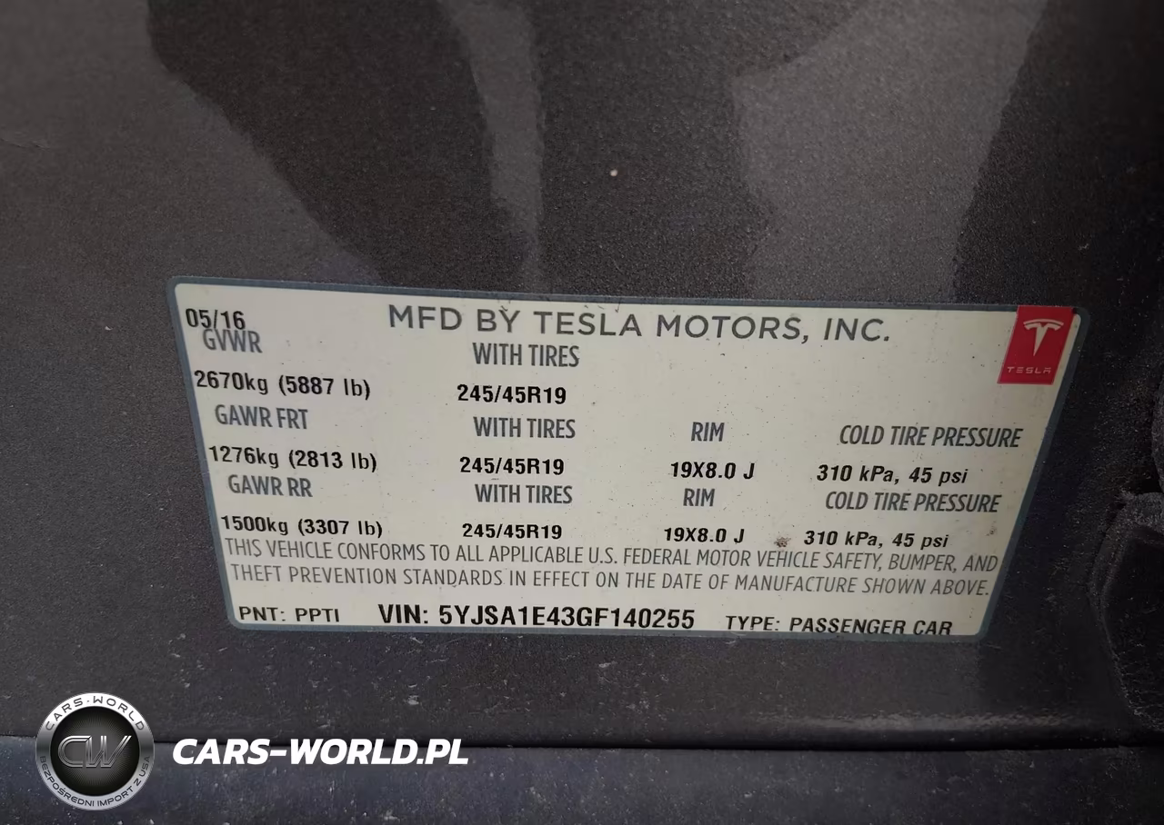 2016 Tesla Model S 90D-P100D-P85D-P90D VIN:5YJSA1E43GF140255 - 9