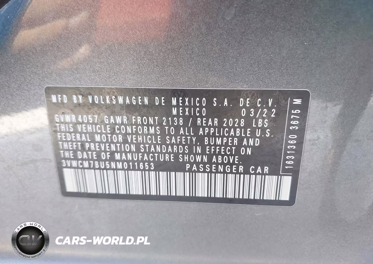 2022 Volkswagen Jetta 1.5T S VIN:3VWCM7BU5NM011653 - 9