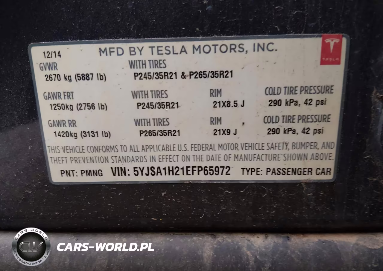 2014 Tesla Model S P85D VIN:5YJSA1H21EFP65972 - 9