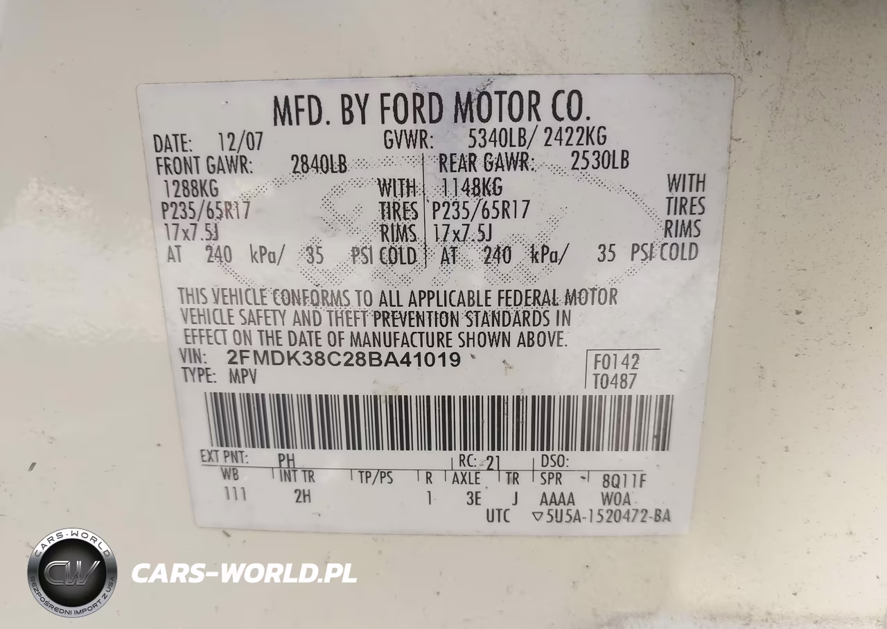 2008 Ford Edge Sel VIN:2FMDK38C28BA41019 - 9