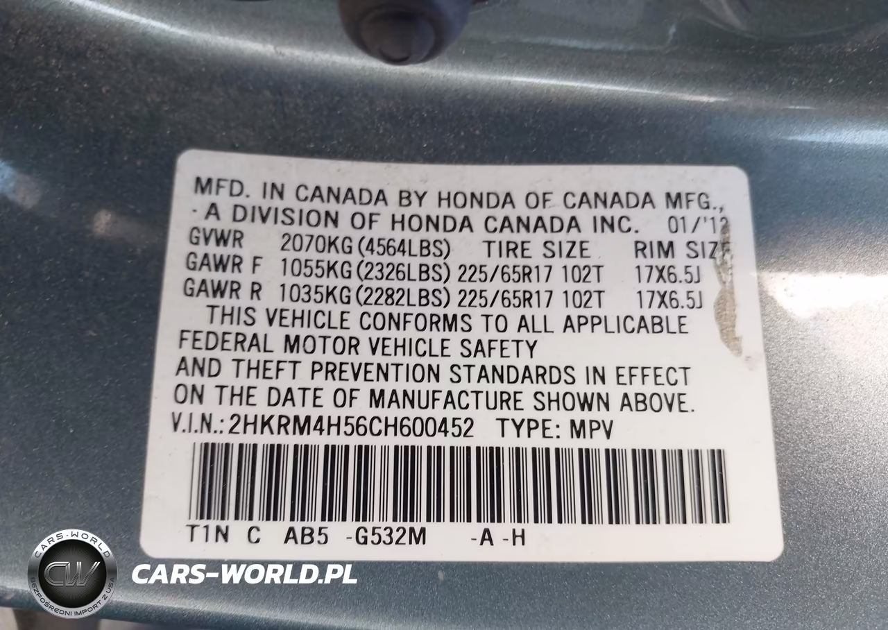 2012 Honda Cr-V Ex VIN:2HKRM4H56CH600452 - 9