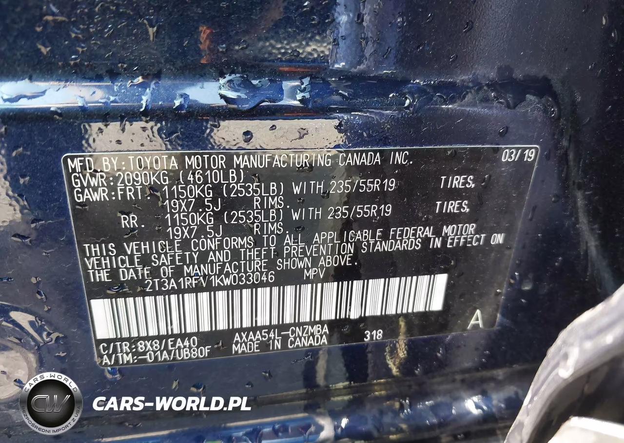 2019 Toyota Rav4 Xle Premium VIN:2T3A1RFV1KW033046 - 9