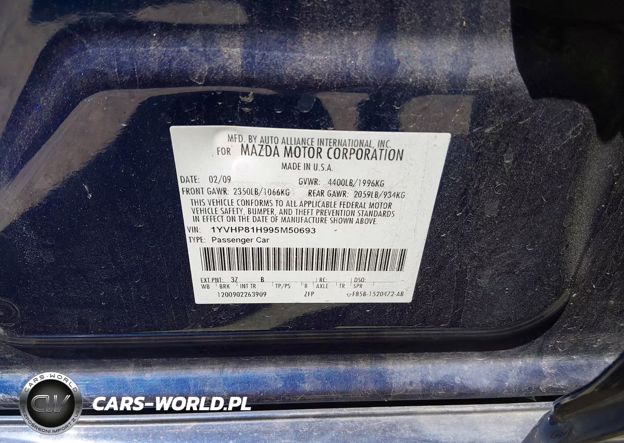 2009 Mazda Mazda6 I Sport VIN:1YVHP81H995M50693 - 9