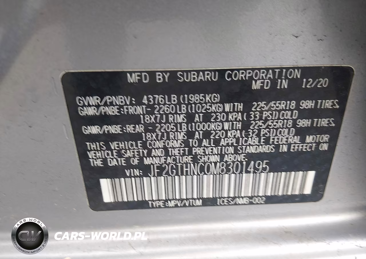 2021 Subaru Crosstrek Limited VIN:JF2GTHNC0M8301495 - 9