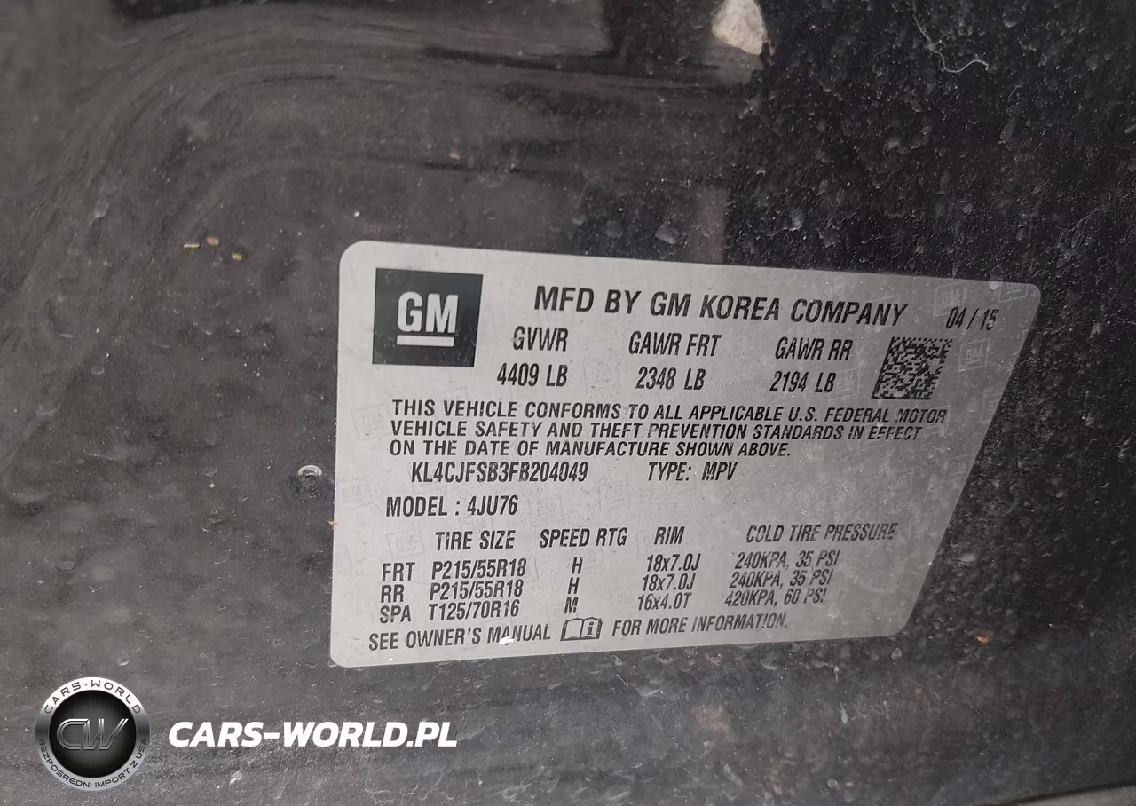 2015 Buick Encore Convenience VIN:KL4CJFSB3FB204049 - 9