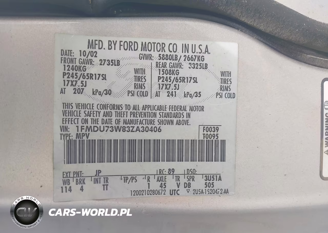 2003 Ford Explorer Nbx-Xlt VIN:1FMDU73W83ZA30406 - 9