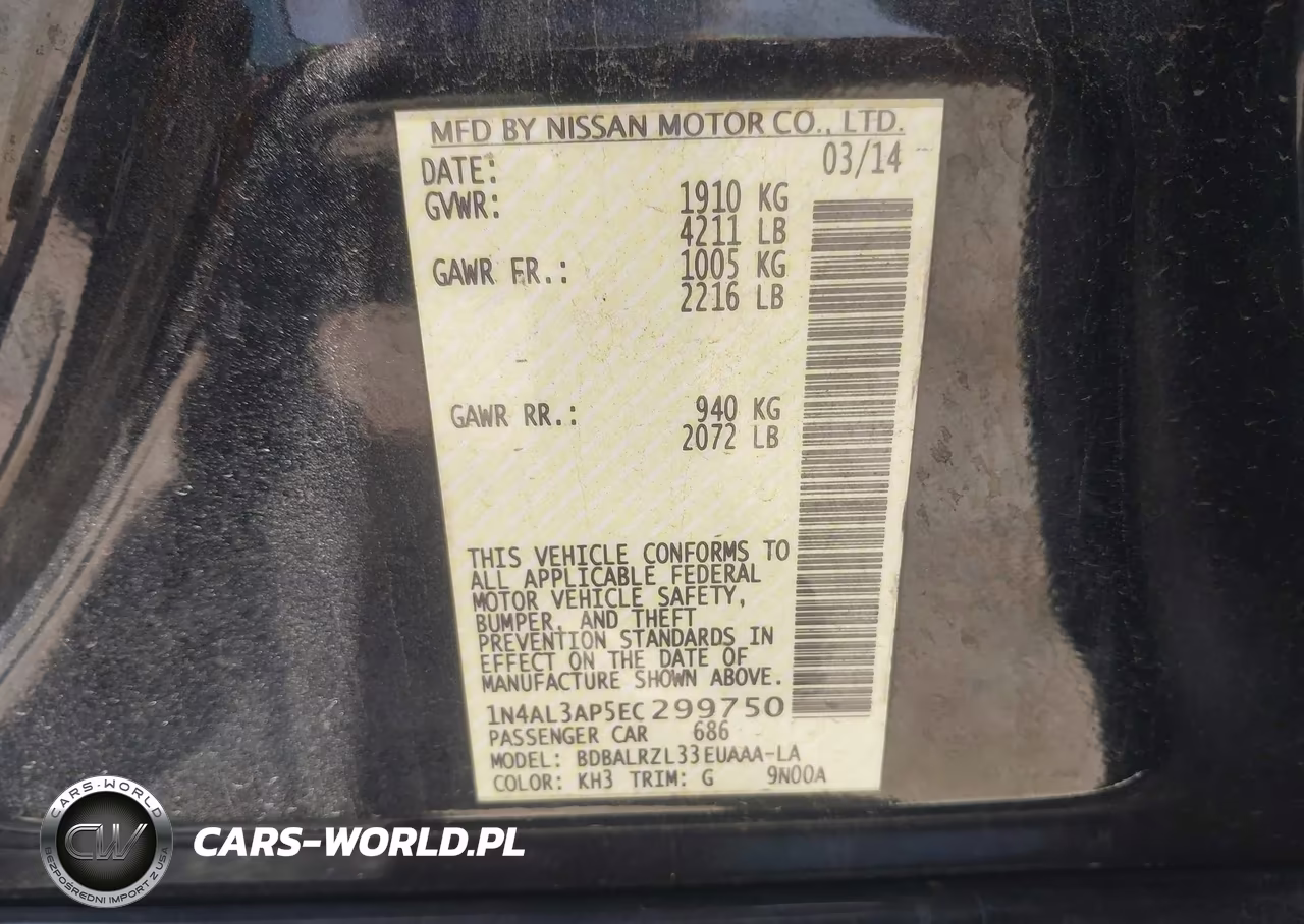 2014 Nissan Altima 2.5 S VIN:1N4AL3AP5EC299750 - 9