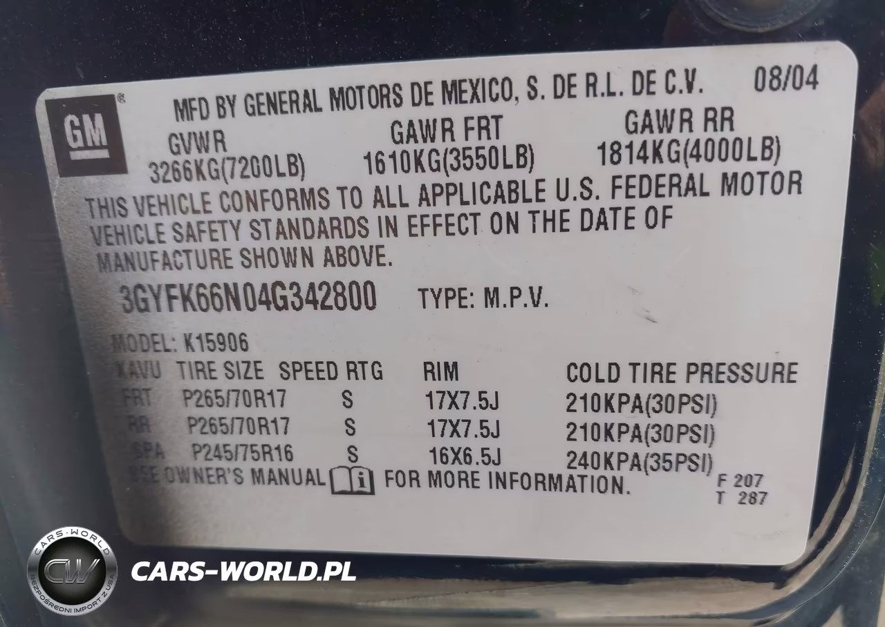 2004 Cadillac Escalade Esv Standard VIN:3GYFK66N04G342800 - 9