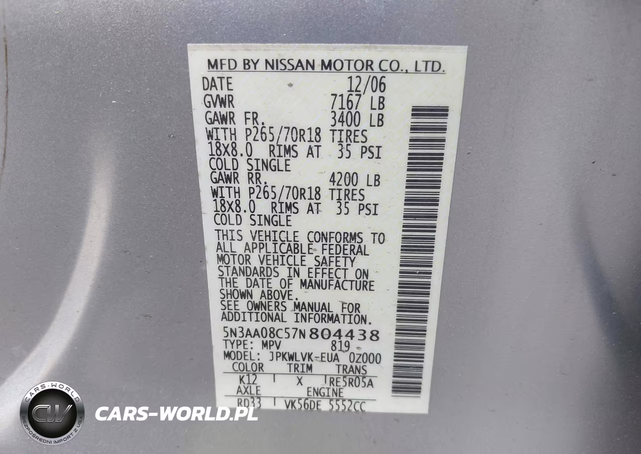 2007 Infiniti Qx56 VIN:5N3AA08C57N804438 - 9