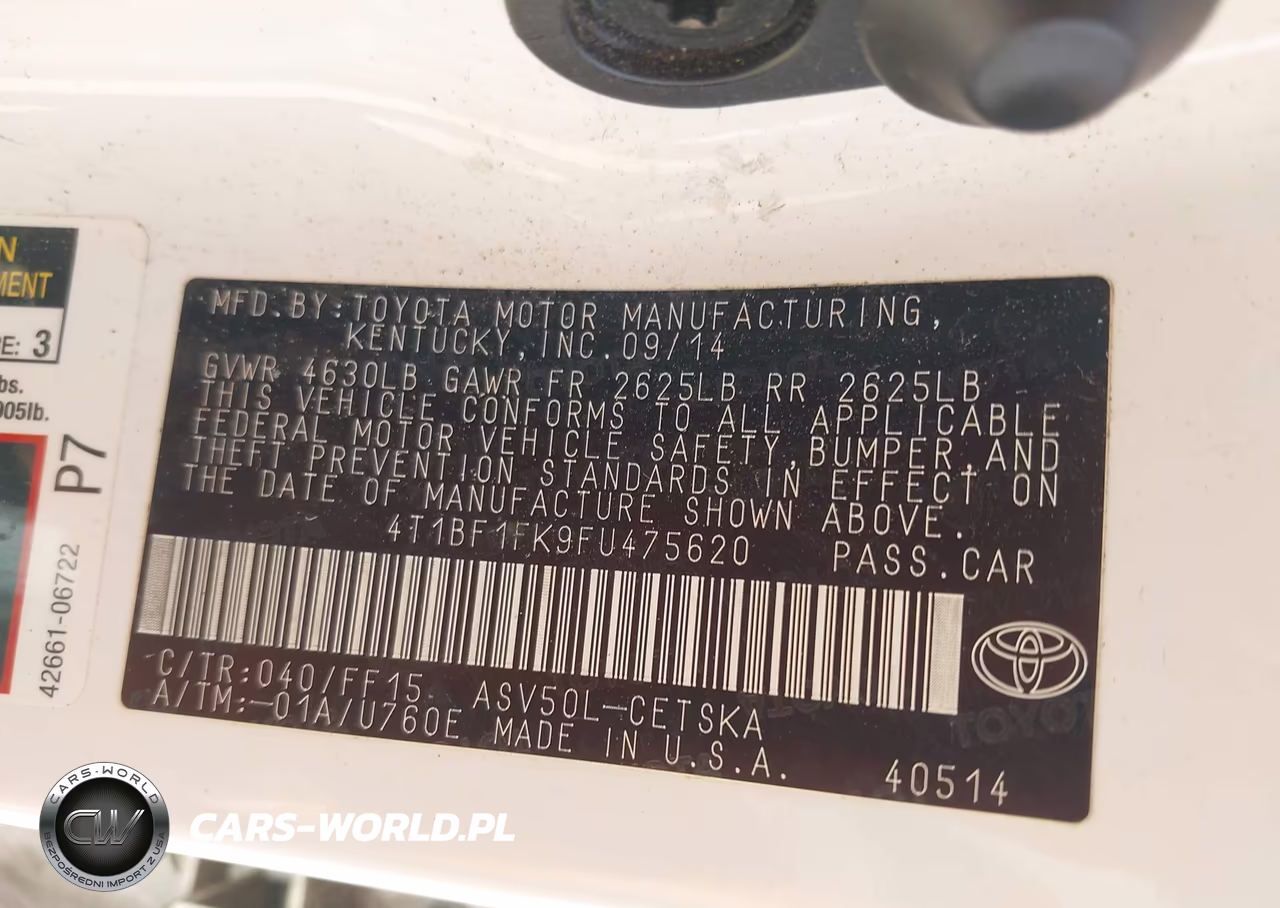 2015 Toyota Camry Se VIN:4T1BF1FK9FU475620 - 9