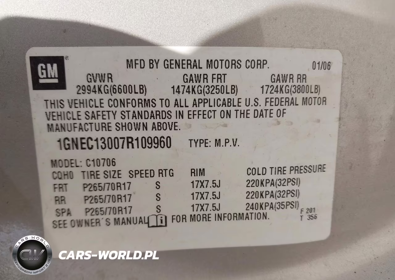 2007 Chevrolet Tahoe Ls VIN:1GNEC13007R109960 - 9