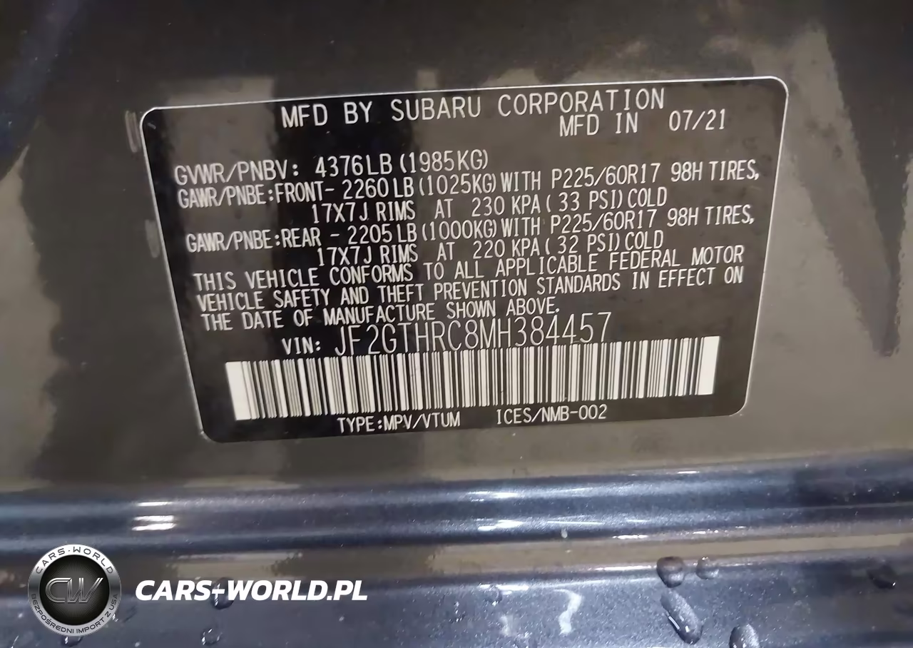 2021 Subaru Crosstrek Sport VIN:JF2GTHRC8MH384457 - 9