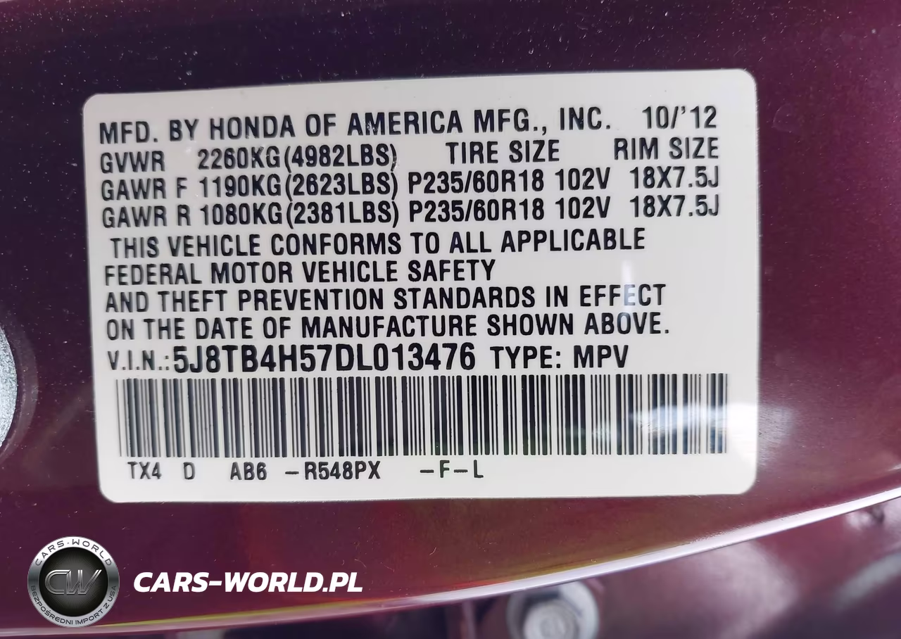2013 Acura Rdx VIN:5J8TB4H57DL013476 - 9