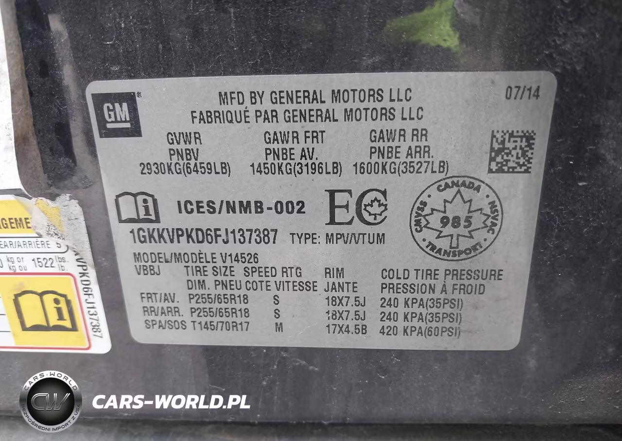 2015 GMC Acadia Sle-2 VIN:1GKKVPKD6FJ137387 - 9