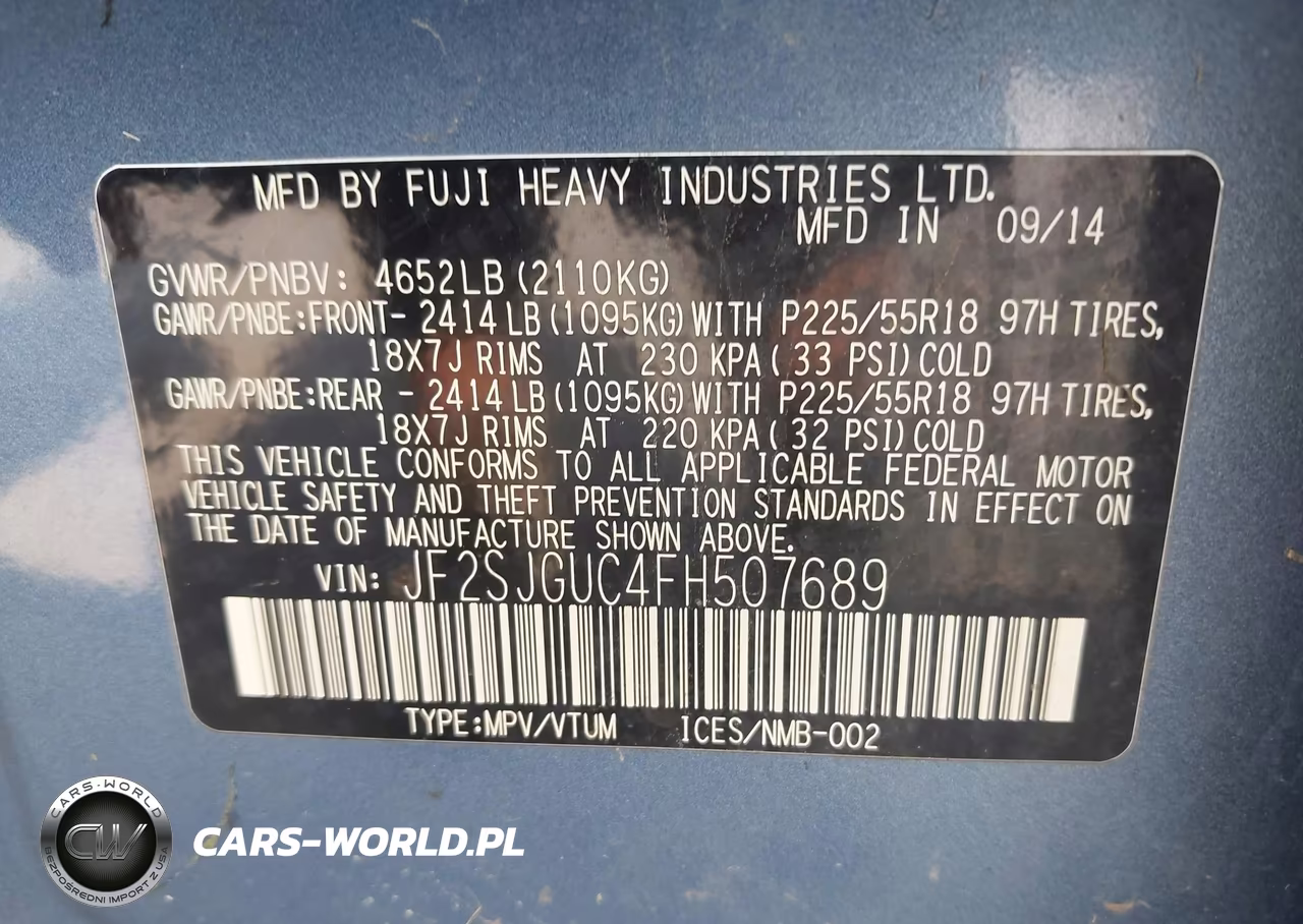2015 Subaru Forester 2.0Xt Touring VIN:JF2SJGUC4FH507689 - 9