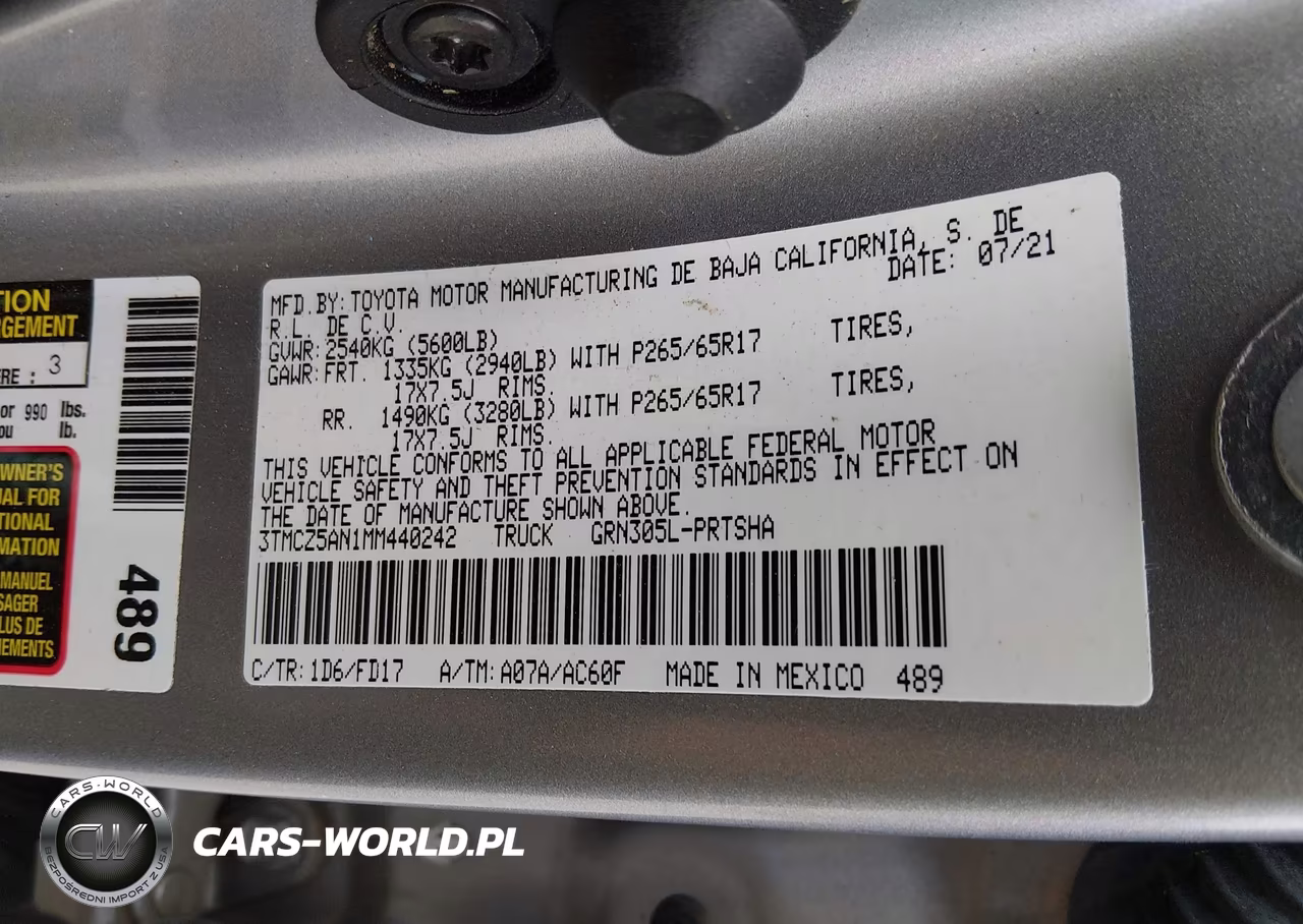 2021 Toyota Tacoma Trd Sport VIN:3TMCZ5AN1MM440242 - 9