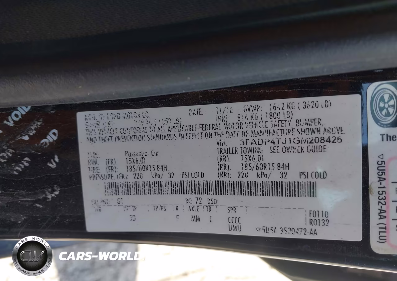 2016 Ford Fiesta S VIN:3FADP4TJ1GM208426 - 9