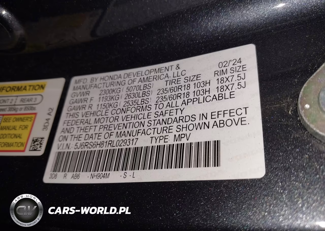 2024 Honda Cr-V Hybrid Sport-L VIN:5J6RS6H81RL029317 - 9