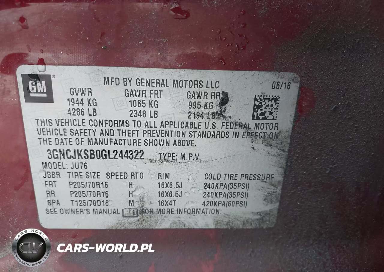 2016 Chevrolet Trax Ls VIN:3GNCJKSB0GL244322 - 9