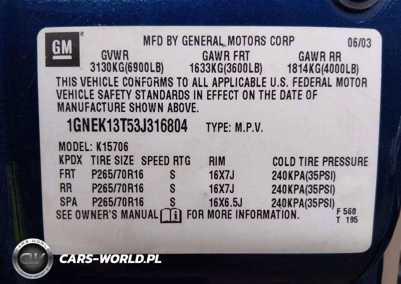 2003 Chevrolet Tahoe Lt VIN:1GNEK13T53J316804 - 9