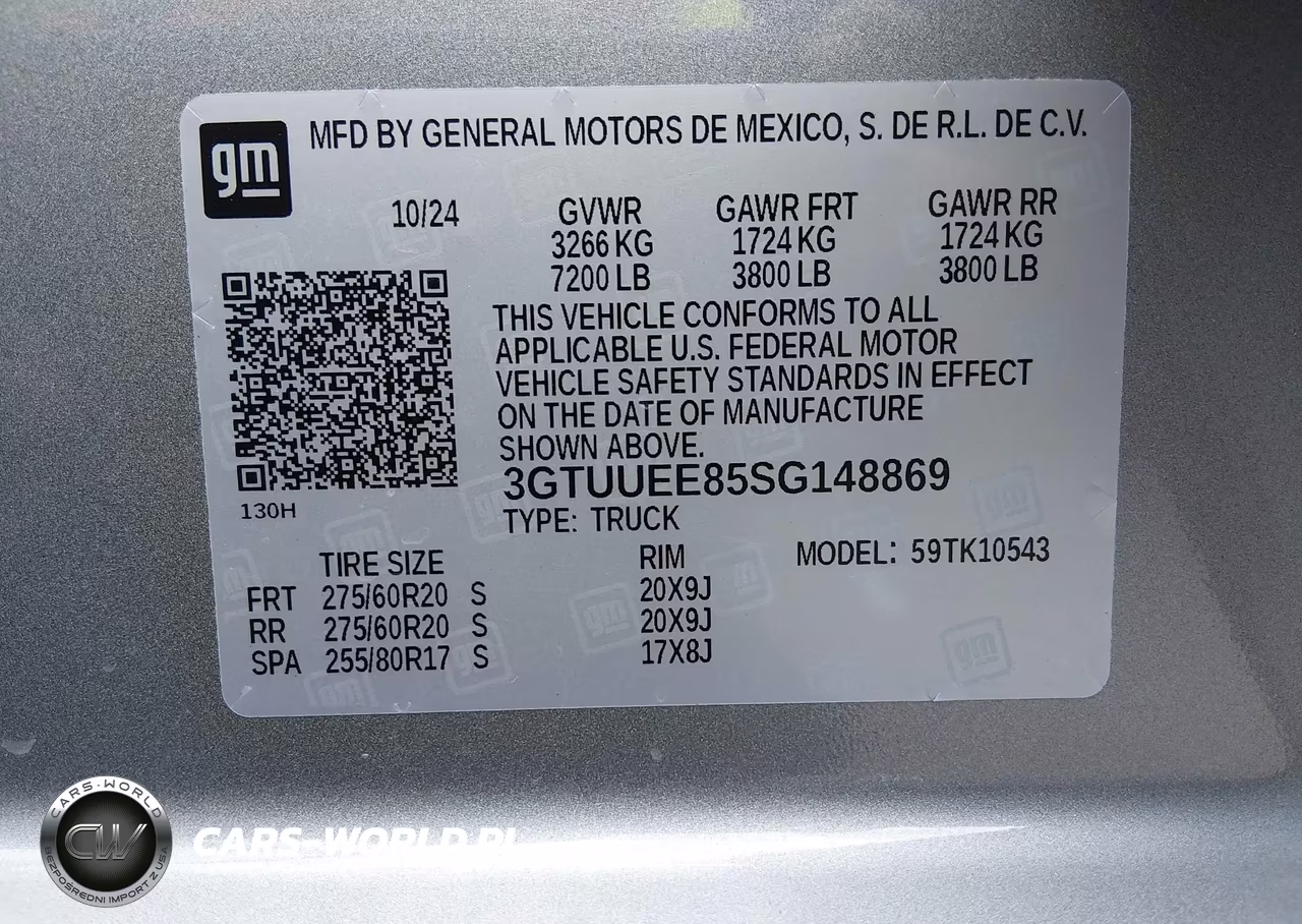 2025 GMC Sierra 1500 4Wd Short Box At4 VIN:3GTUUEE85SG148869 - 9
