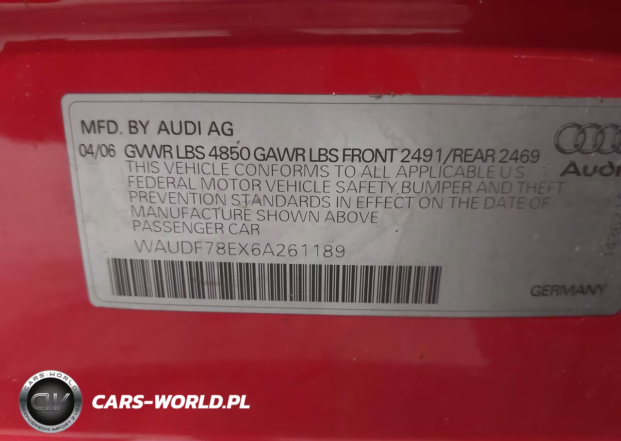 2006 Audi A4 2.0T VIN:WAUDF78EX6A261189 - 9