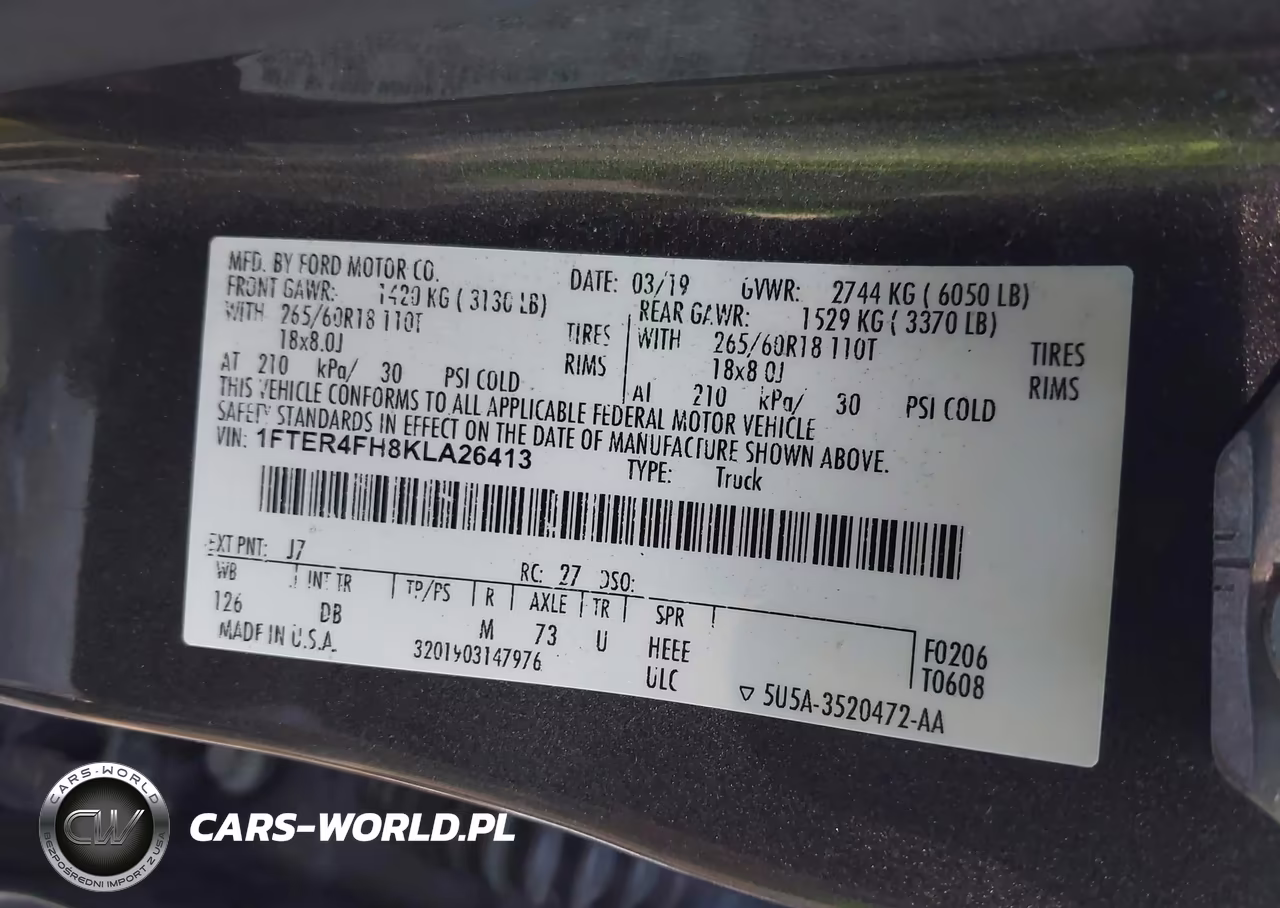 2019 Ford Ranger Lariat VIN:1FTER4FH8KLA26413 - 9