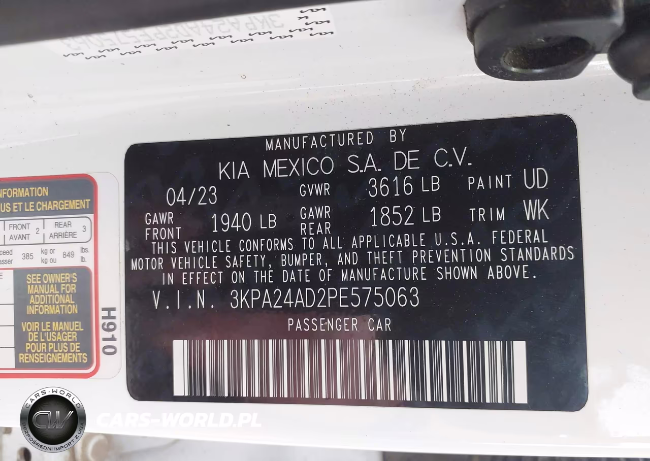 2023 Kia Rio Lx VIN:3KPA24AD2PE575063 - 9