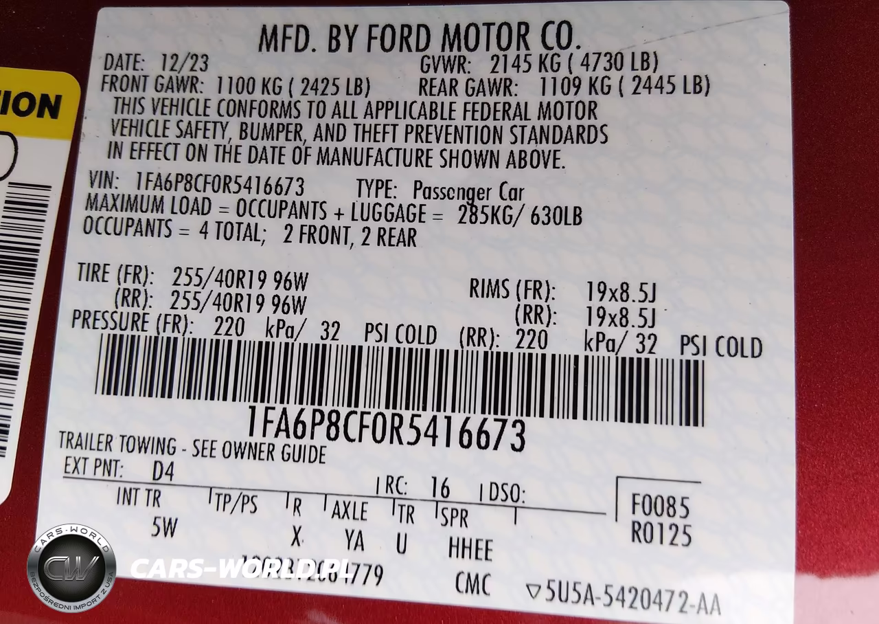 2024 Ford Mustang Gt Premium Fastback VIN:1FA6P8CF0R5416673 - 9