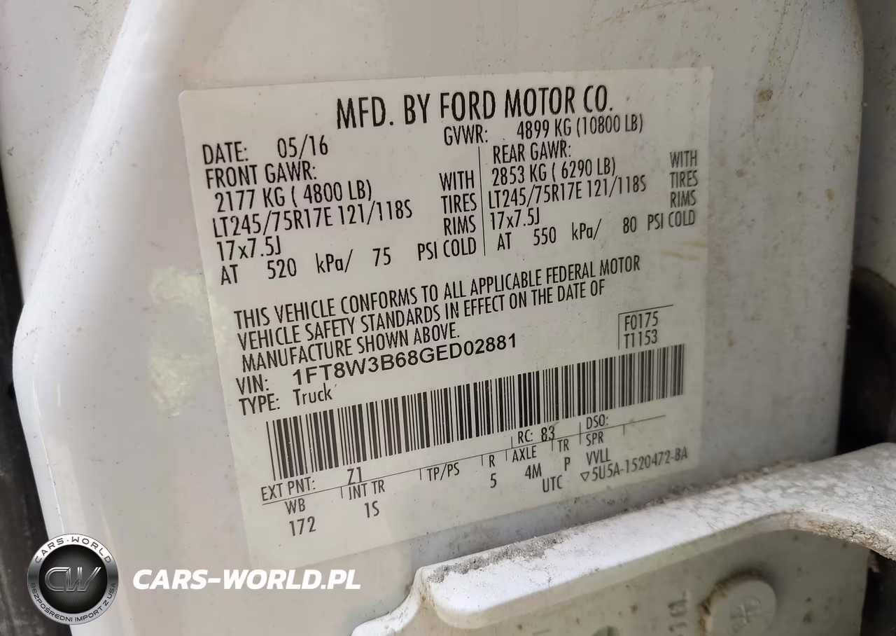 2016 Ford F-350 Xl VIN:1FT8W3B68GED02881 - 9