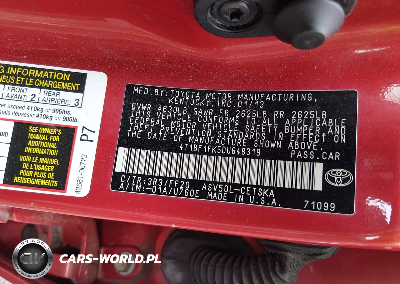 2013 Toyota Camry Se VIN:4T1BF1FK5DU648319 - 9