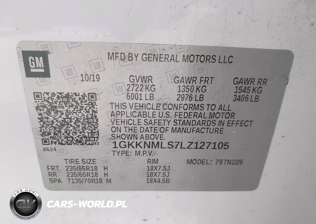 2020 GMC Acadia Fwd Slt VIN:1GKKNMLS7LZ127105 - 9