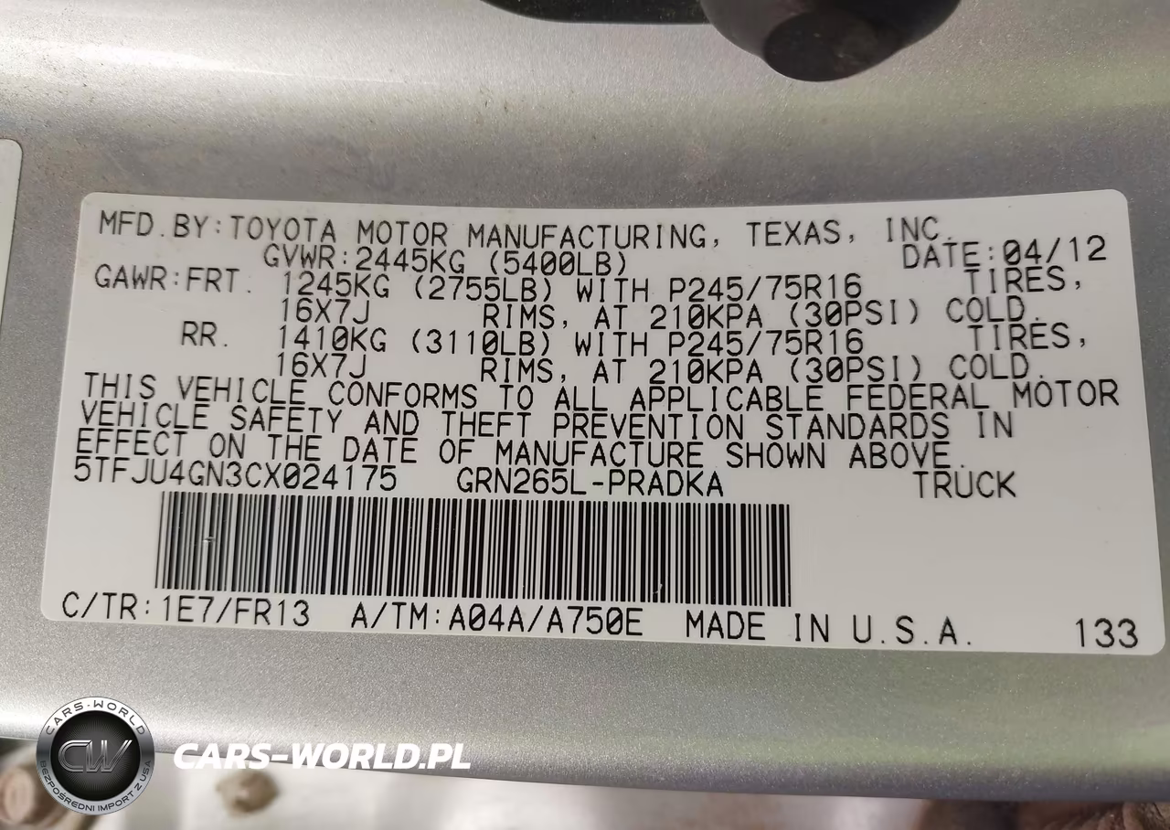 2012 Toyota Tacoma Prerunner V6 VIN:5TFJU4GN3CX024175 - 9