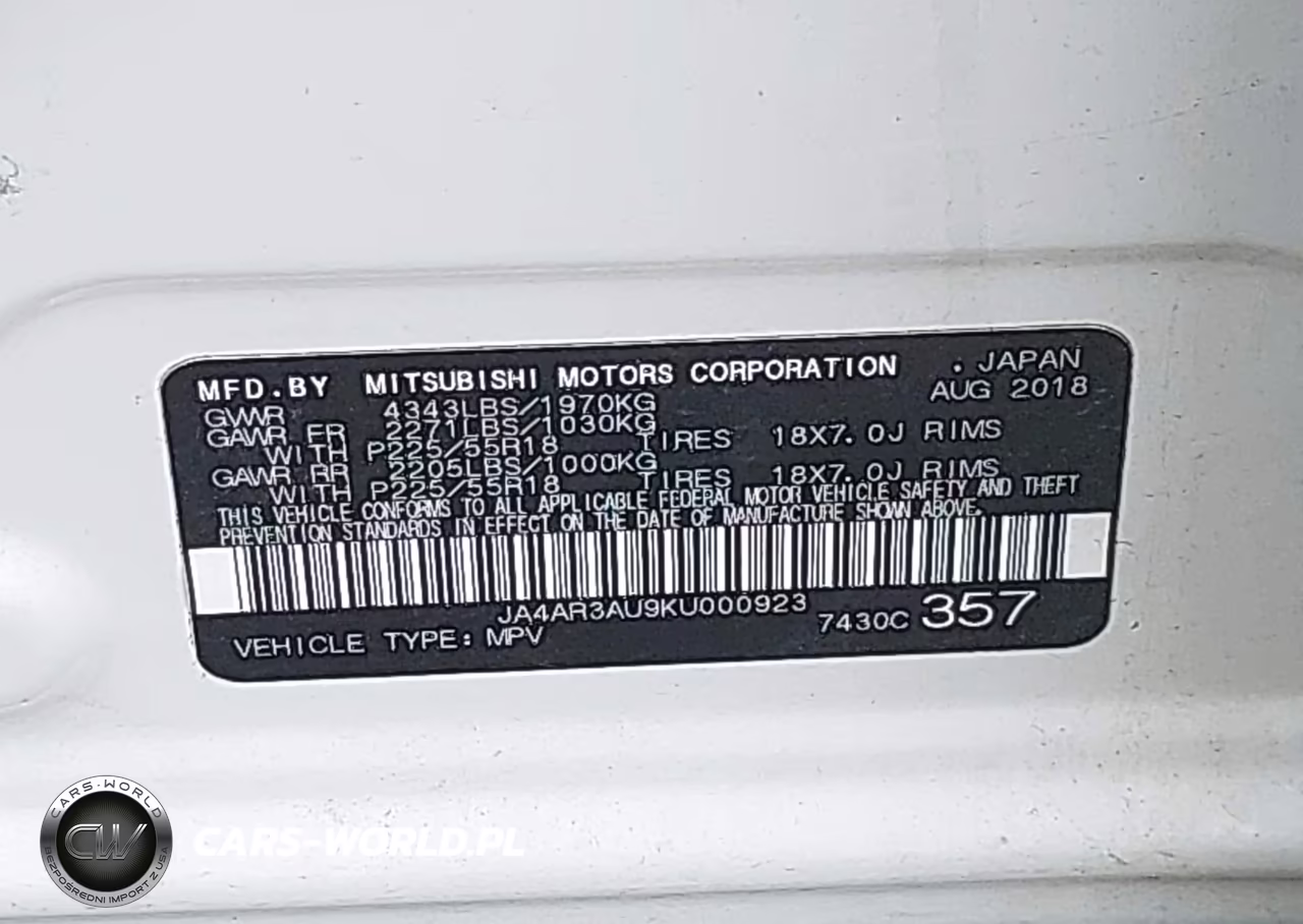 2019 Mitsubishi Outlander Sport 2.0 Se VIN:JA4AR3AU9KU000923 - 9