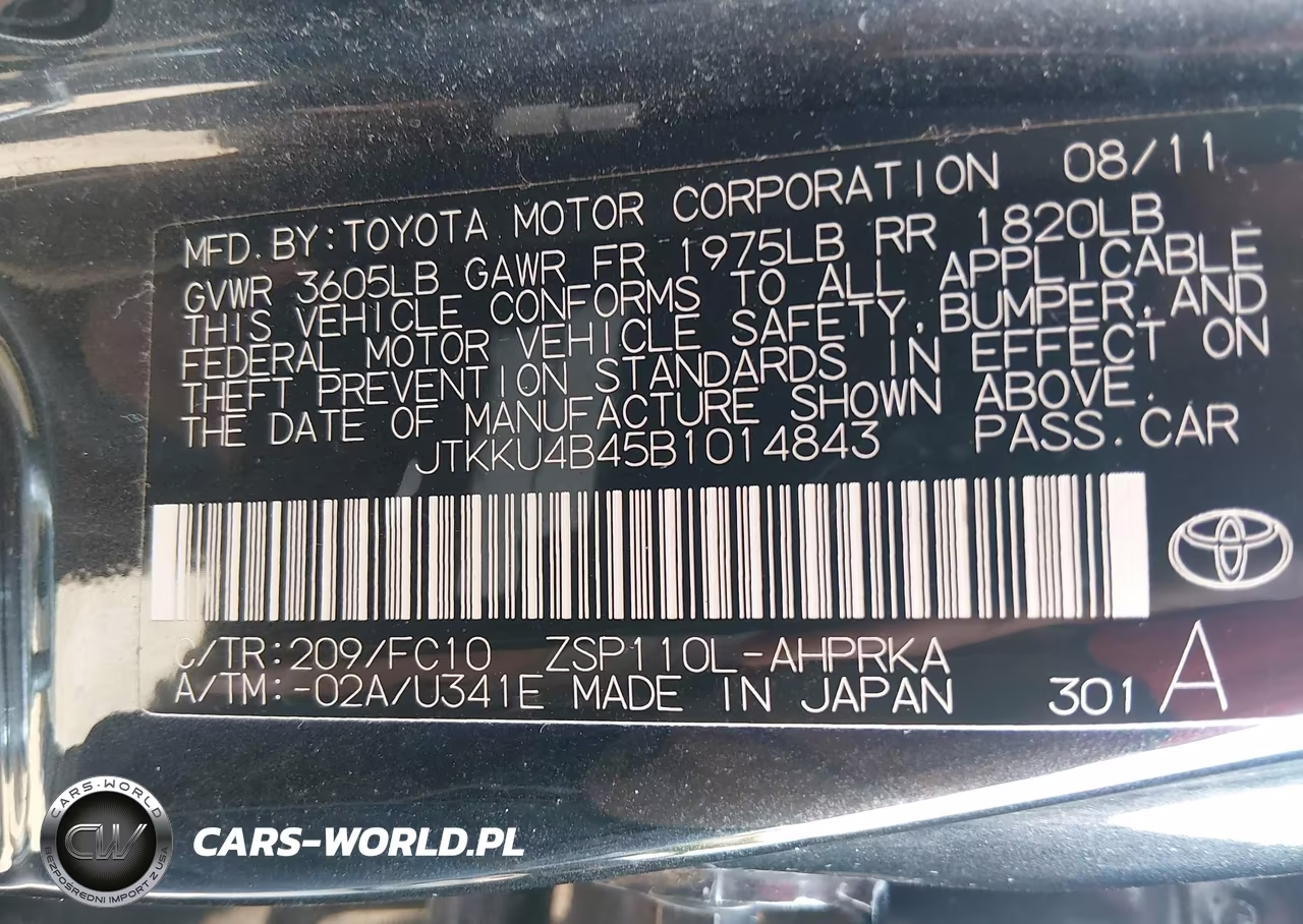 2011 Scion Xd VIN:JTKKU4B45B1014843 - 9