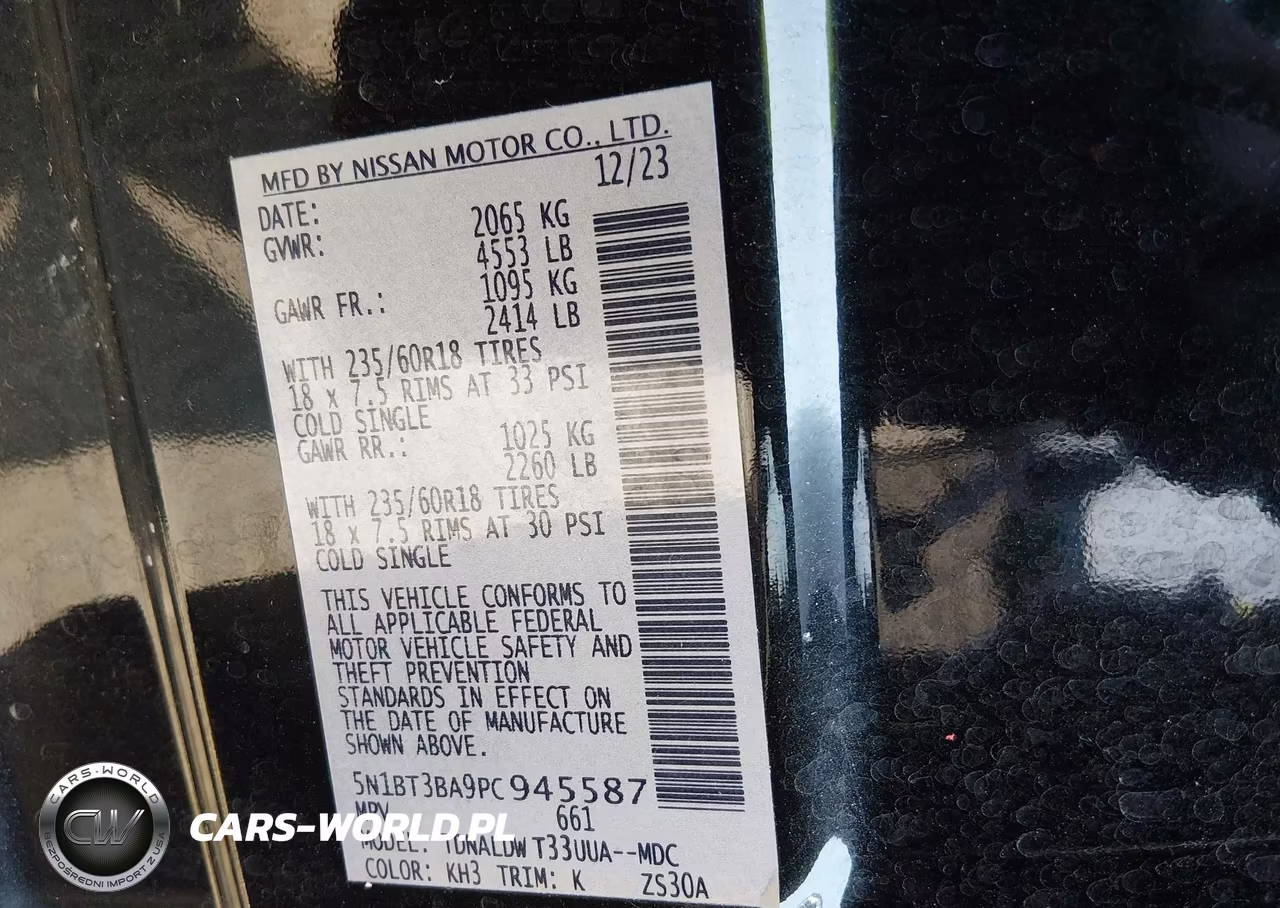 2023 Nissan Rogue Sv Fwd VIN:5N1BT3BA9PC945587 - 9