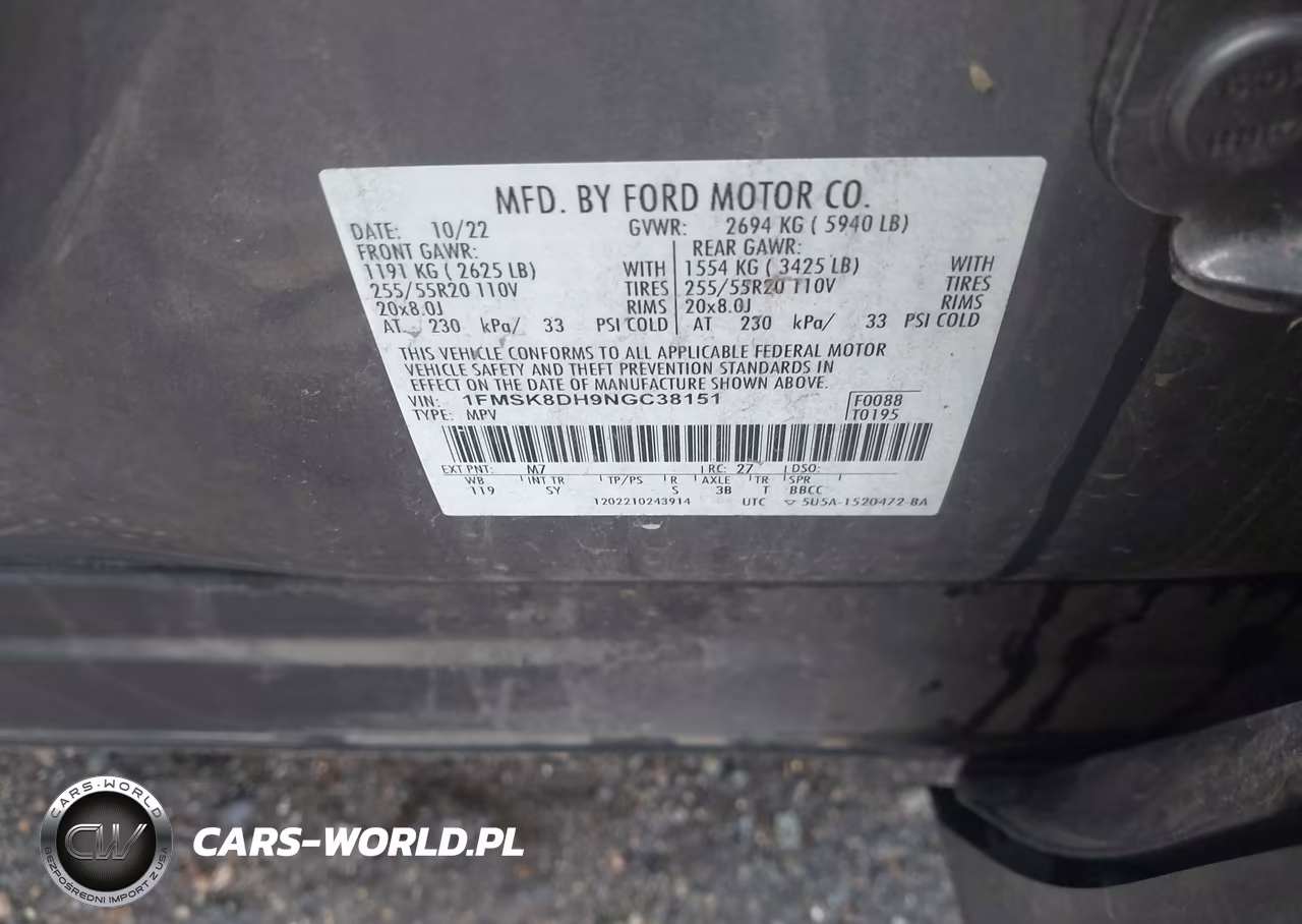 2022 Ford Explorer Xlt VIN:1FMSK8DH9NGC38151 - 9