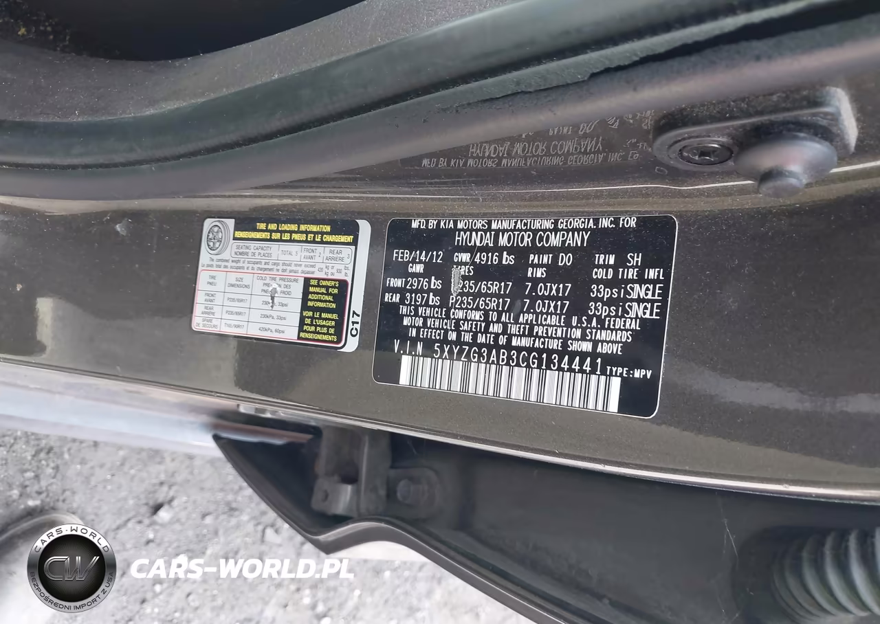 2012 Hyundai Santa Fe Gls VIN:5XYZG3AB3CG134441 - 9