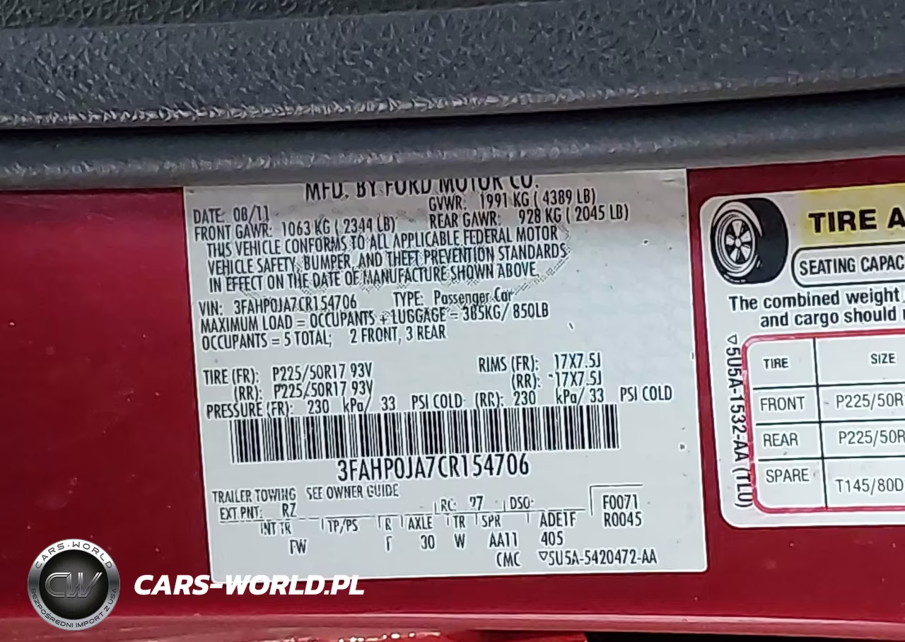 2012 Ford Fusion Sel VIN:3FAHP0JA7CR154706 - 9