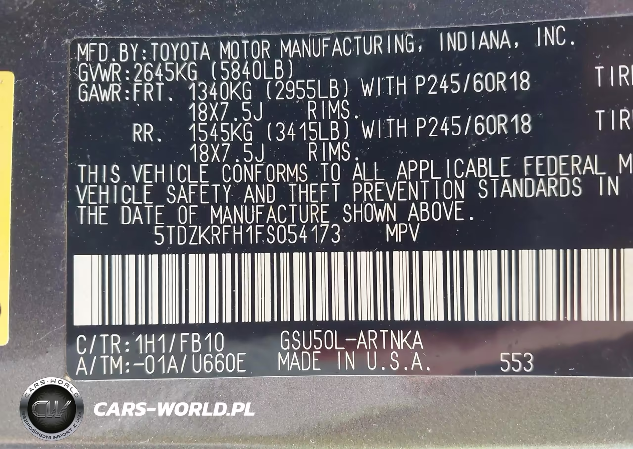 2015 Toyota Highlander Le V6 VIN:5TDZKRFH1FS054173 - 9