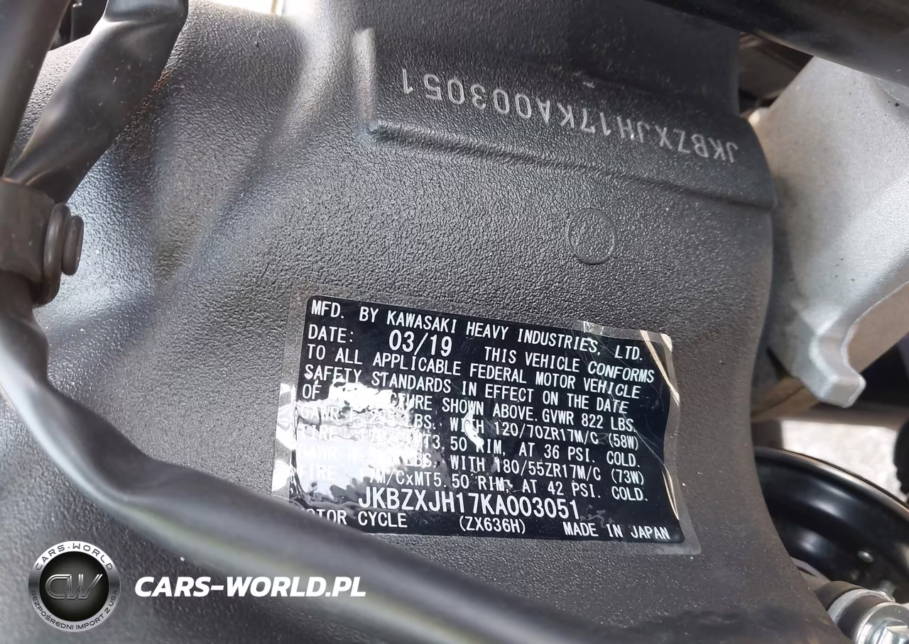 2019 Kawasaki Zx636 K VIN:JKBZXJH17KA003051 - 10